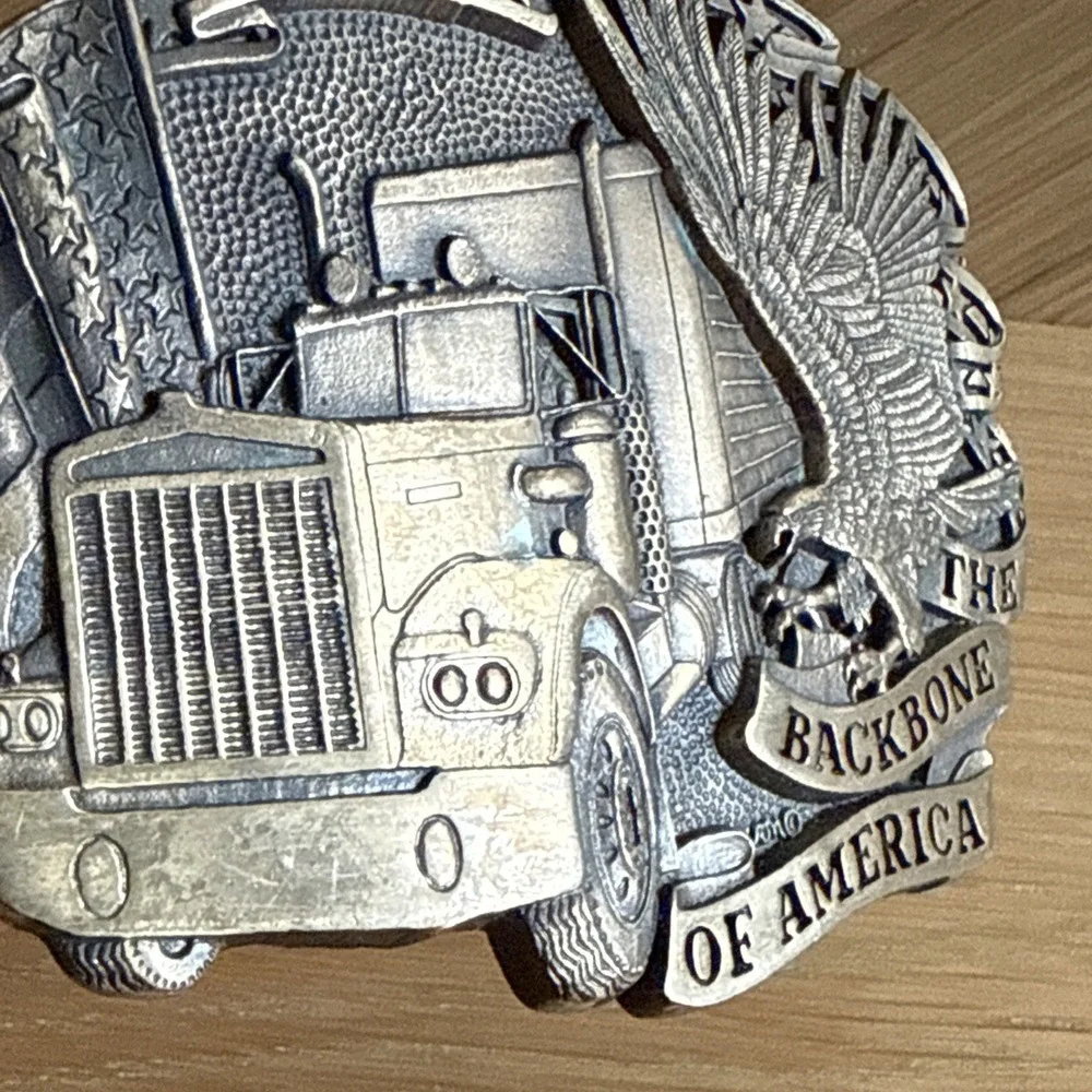 Award Design Medals Inc. The Backbone of America/Trucker Belt Buckle Solid Brass
